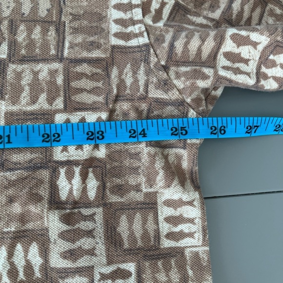 ❤️2/$30❤️[L]Woolrich Fishing Pattern Men's Brown Knit Polo Shirt - Picture 4 of 6